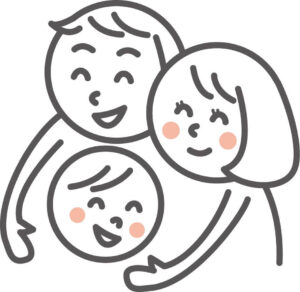 お父さんお母さん子どもの仲が良い3人　イメージ画像